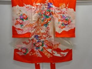 御所車に草花模様子供着物